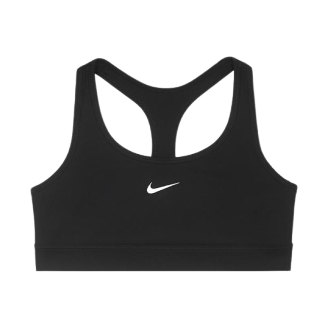 (W) 나이키 스우시 스포츠 브라 블랙 화이트 - US/EU((W) Nike Swoosh Sports Bra Black White - US/EU) - 1