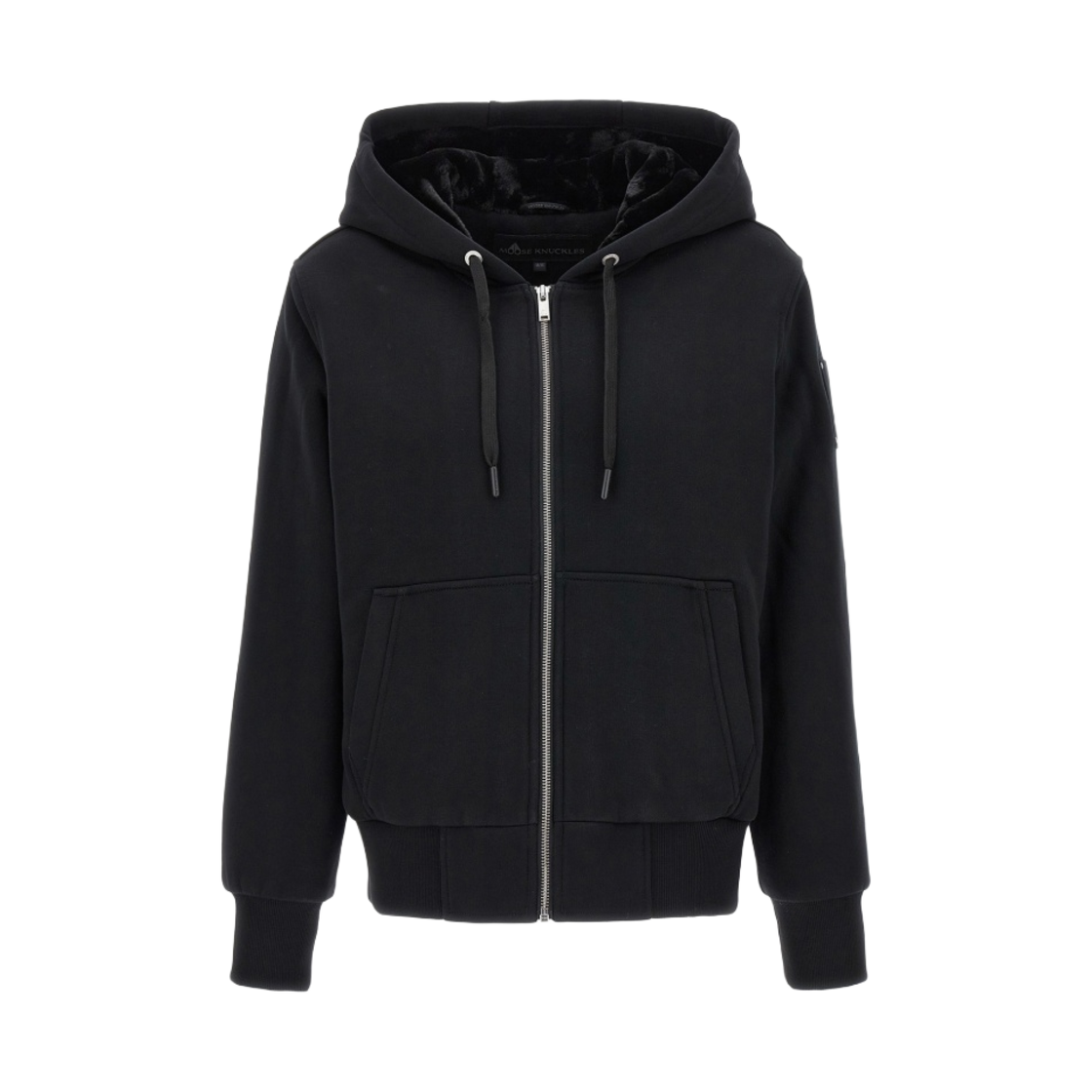 M33LS636292 (W) Moose Knuckles Classic Bunny 2 Black Lining Zip Hoodie Black - 23FW
