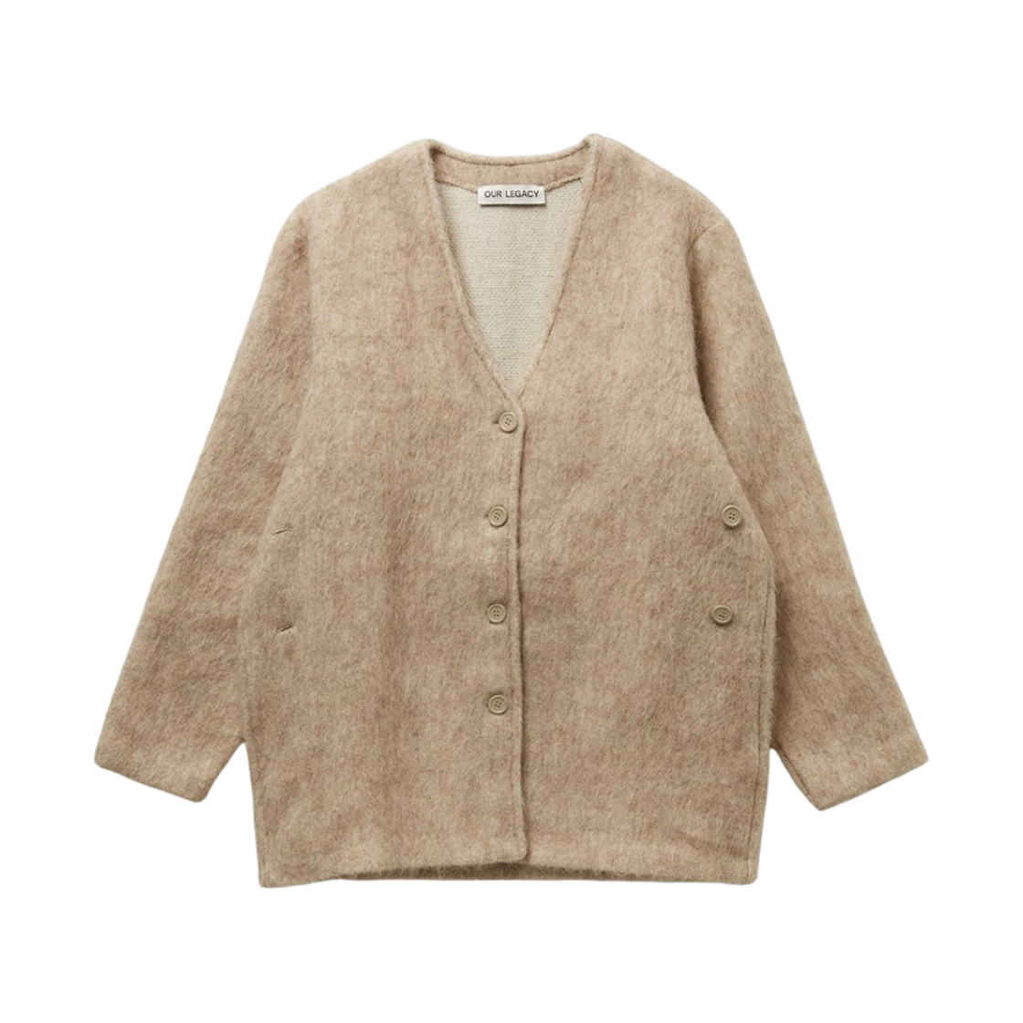 (W) 아워레가시 미드 라인 가디건 앤티크 화이트 모헤어((W) Our Legacy Mid Line Cardigan Antique White Mohair) - 1