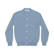 Play Comme des Garcons Small Red Heart On The Sleeves Cardigan Pastel Light Blue