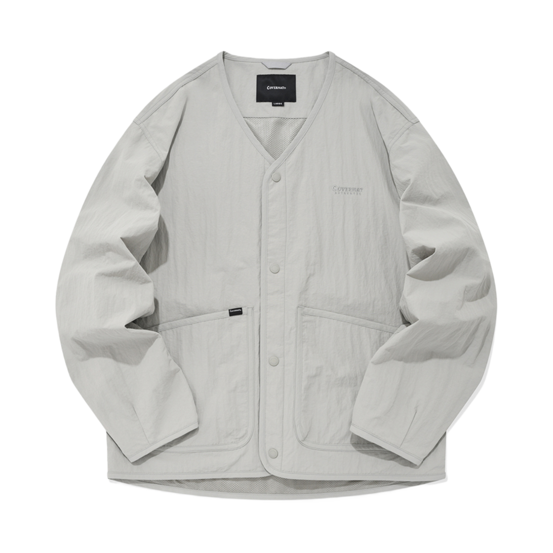 CO2301JK04GR Covernat Nylon Cardigan Jacket Grey