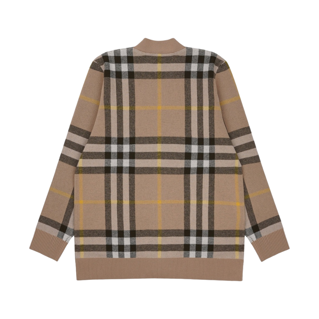 버버리 체크 울 캐시미어 자카드 가디건 트러플(Burberry Check Wool Cashmere Jacquard Cardigan Truffle) - 2