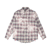 GRAILZ Bleached Plaid Shirts Pink