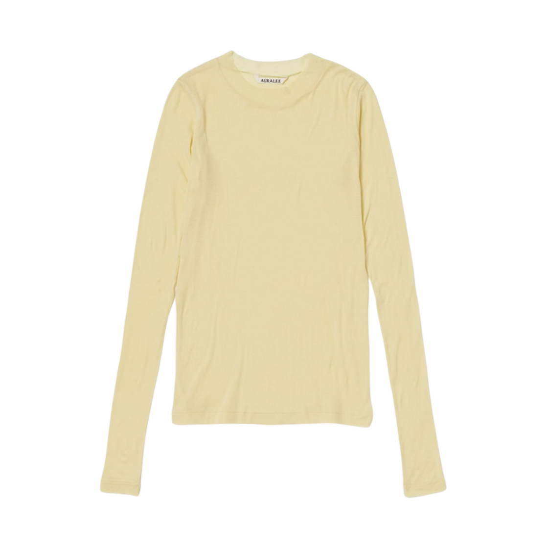 (W) 오라리 하이 게이지 쉬어 립 롱슬리브 티셔츠 옐로우((W) Auralee High Gauge Sheer Rib L/S T-Shirt Yellow) - 1