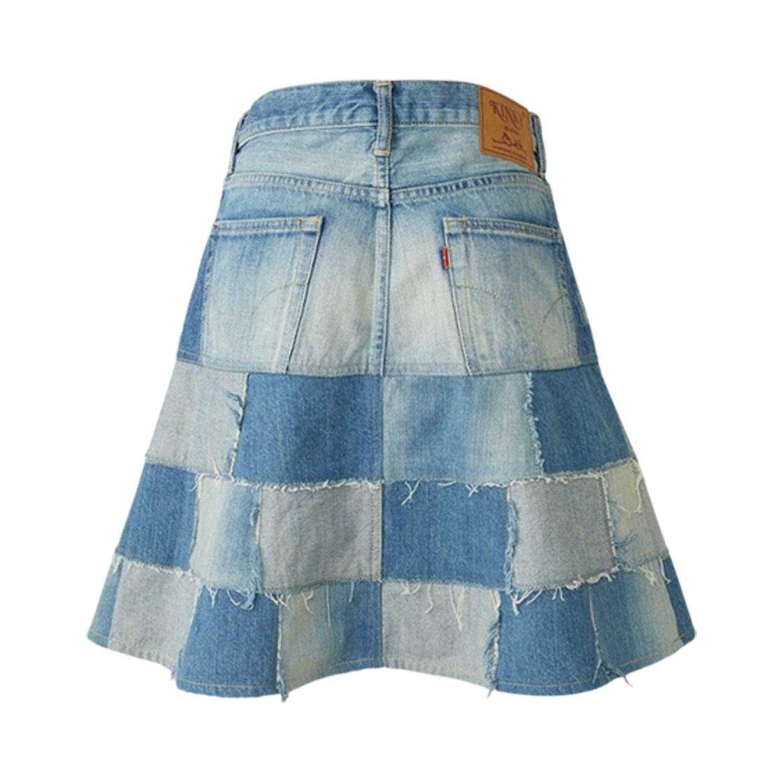 (W) 히스테릭 글래머 패치워크 데님 스커트 라이트 인디고 블루((W) Hysteric Glamour Patchwork Denim Skirt Light Indigo Blue) - 2