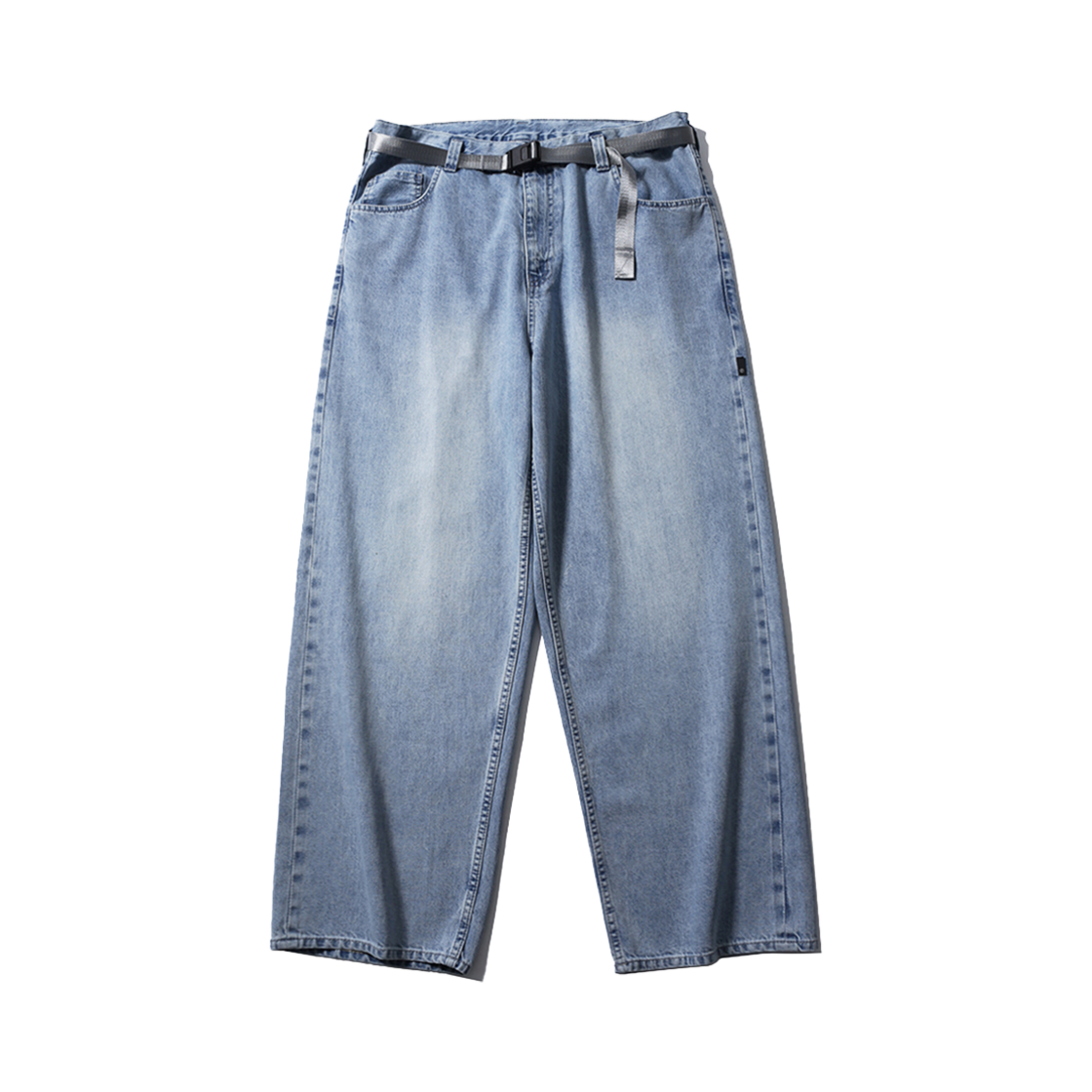 [SS25] 모이프 와이드 6P 벨티드 데님 팬츠 블리치드 인디고