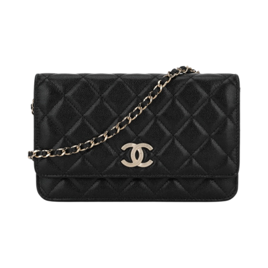 Chanel Classic Wallet On Chain Grained Calfskin & Gold Black