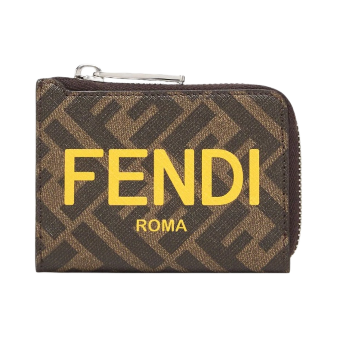 펜디 패브릭 L-쉐이프 집 클로저 카드 홀더 브라운(Fendi Fabric L-Shaped Zip Closure Card Holder Brown) - 1