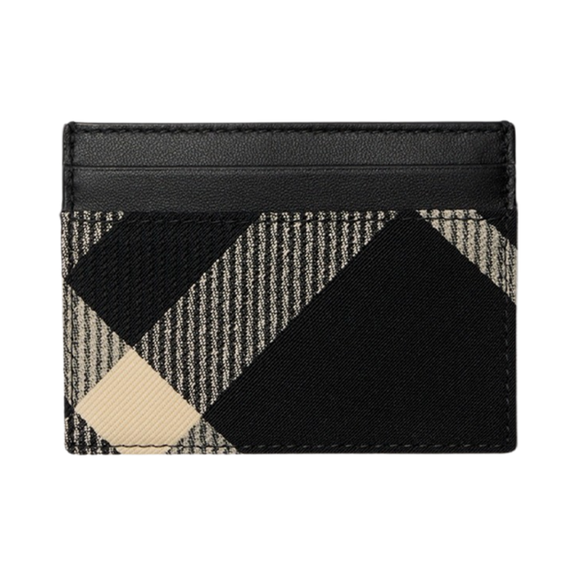 8089508 Burberry Check Card Case Black Calico
