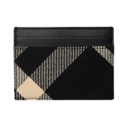 Burberry Check Card Case Black Calico