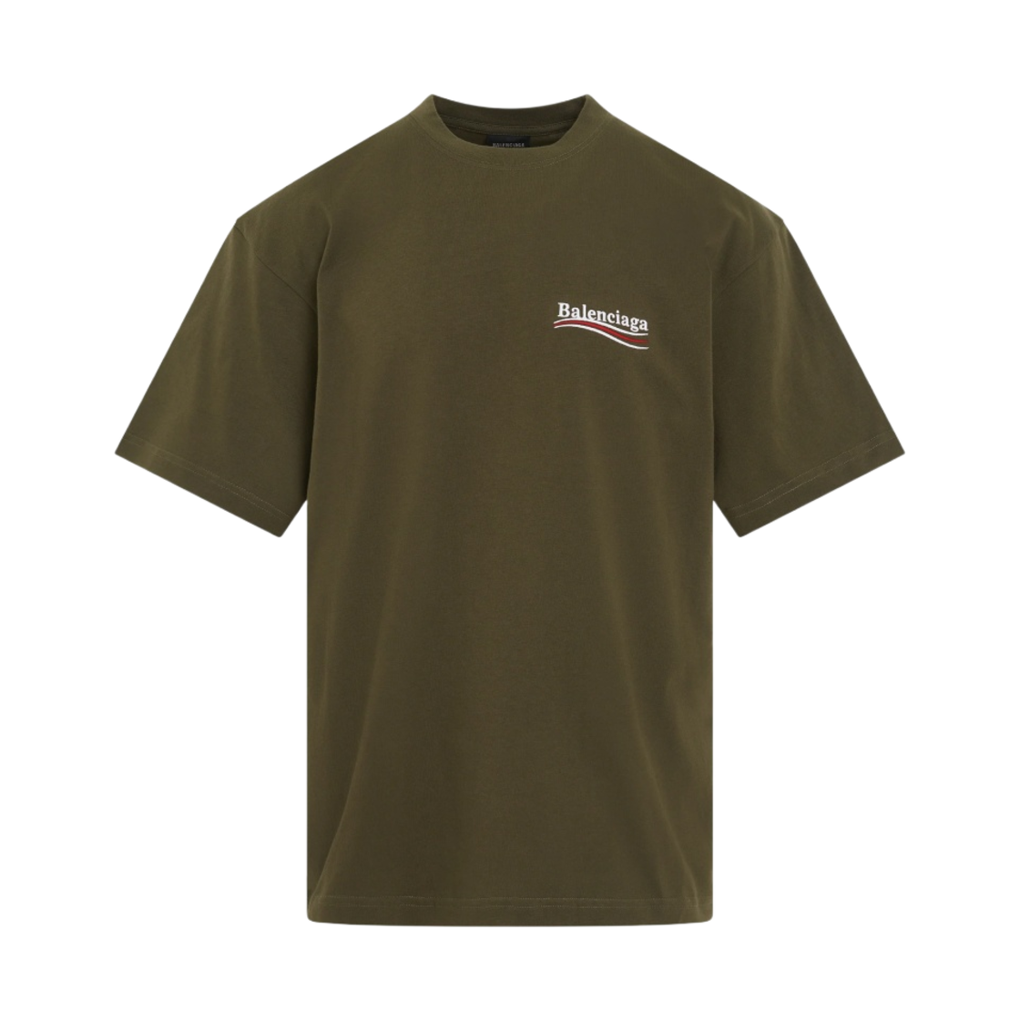 (W) 발렌시아가 폴리티컬 캠페인 라지 핏 티셔츠 카키((W) Balenciaga Political Campaign Large Fit T-Shirt Khaki) - 1