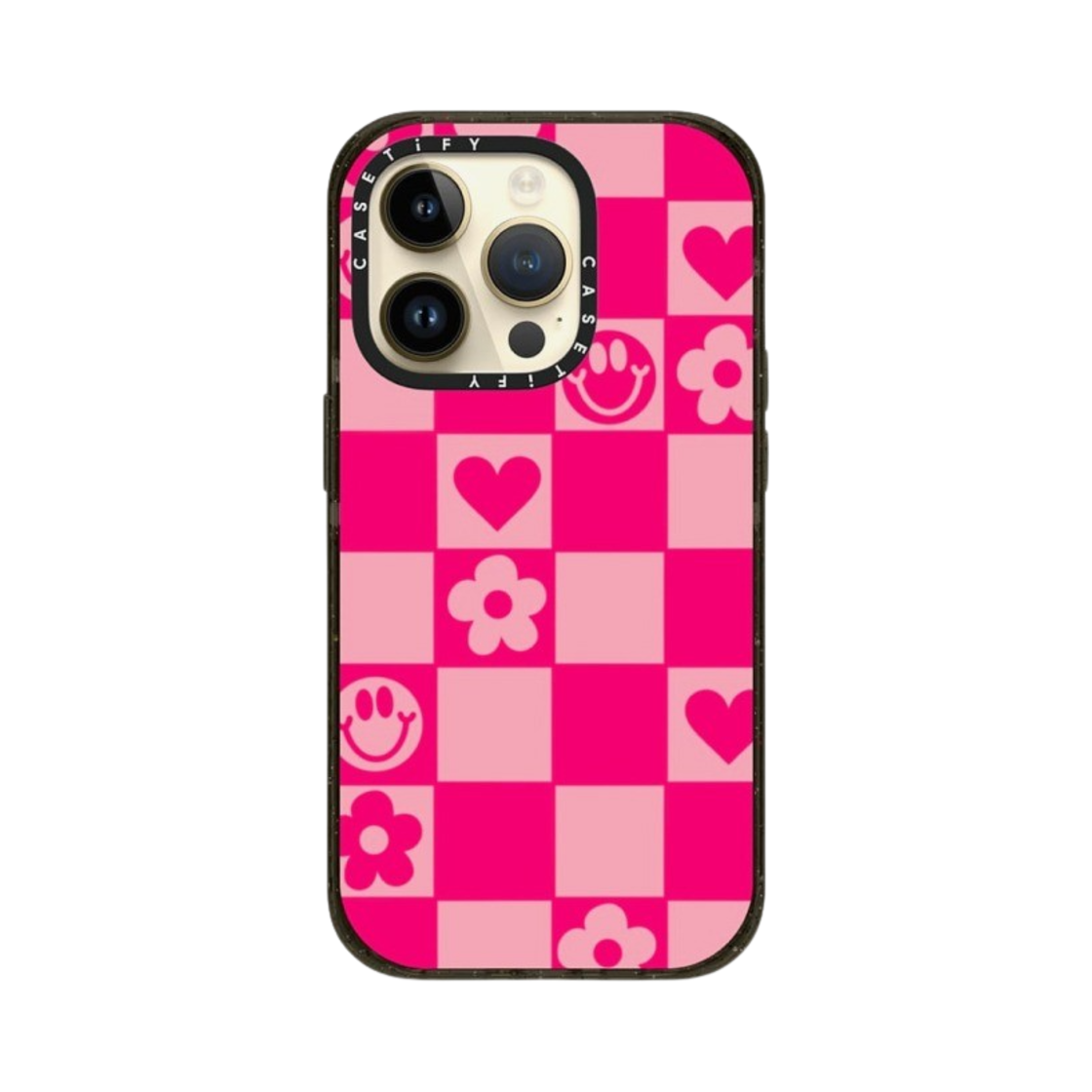케이스티파이 아이폰 스마일리 데이지 그리드 바이 블라이스 맥세이프 임팩트 케이스 매트 블랙(Casetify iPhone Smiley Daisy Grid by Blythe MagSafe Impact Case Matte Black) - 3