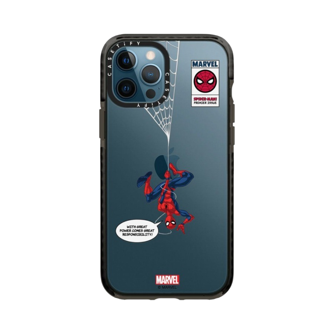 케이스티파이 x 마블 아이폰 스파이더맨 행잉 임팩트 케이스 클리어 글로시 블랙(Casetify x Marvel iPhone Spider-Man Hanging Impact Case Clear Glossy Black) - 3