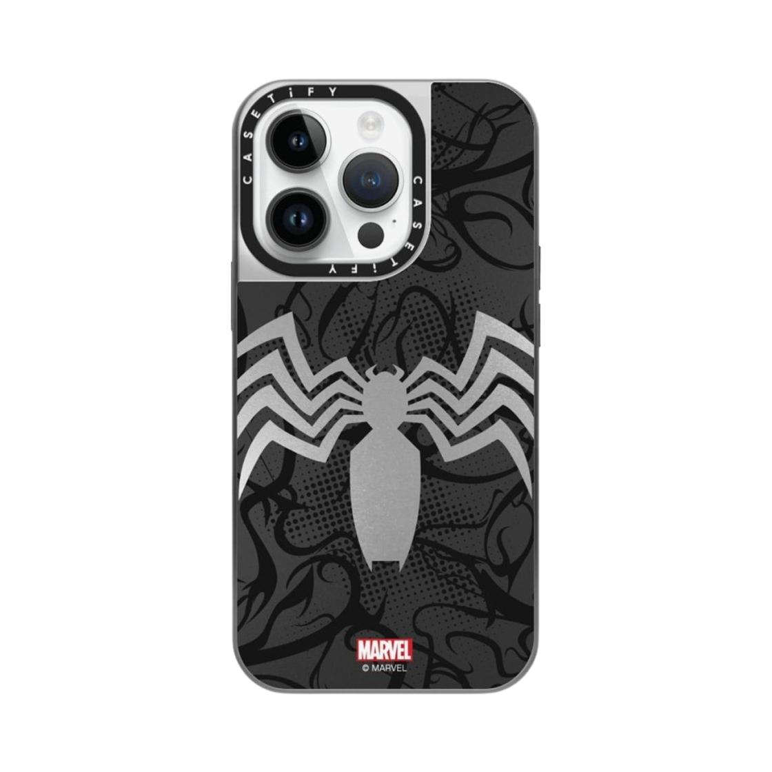 케이스티파이 x 마블 아이폰 베놈 수트 맥세이프 미러 케이스 실버 미러 실버 범퍼(Casetify x Marvel iPhone Venom Suit Magsafe Mirror Case Silver Mirror Silver Bumper) - 1