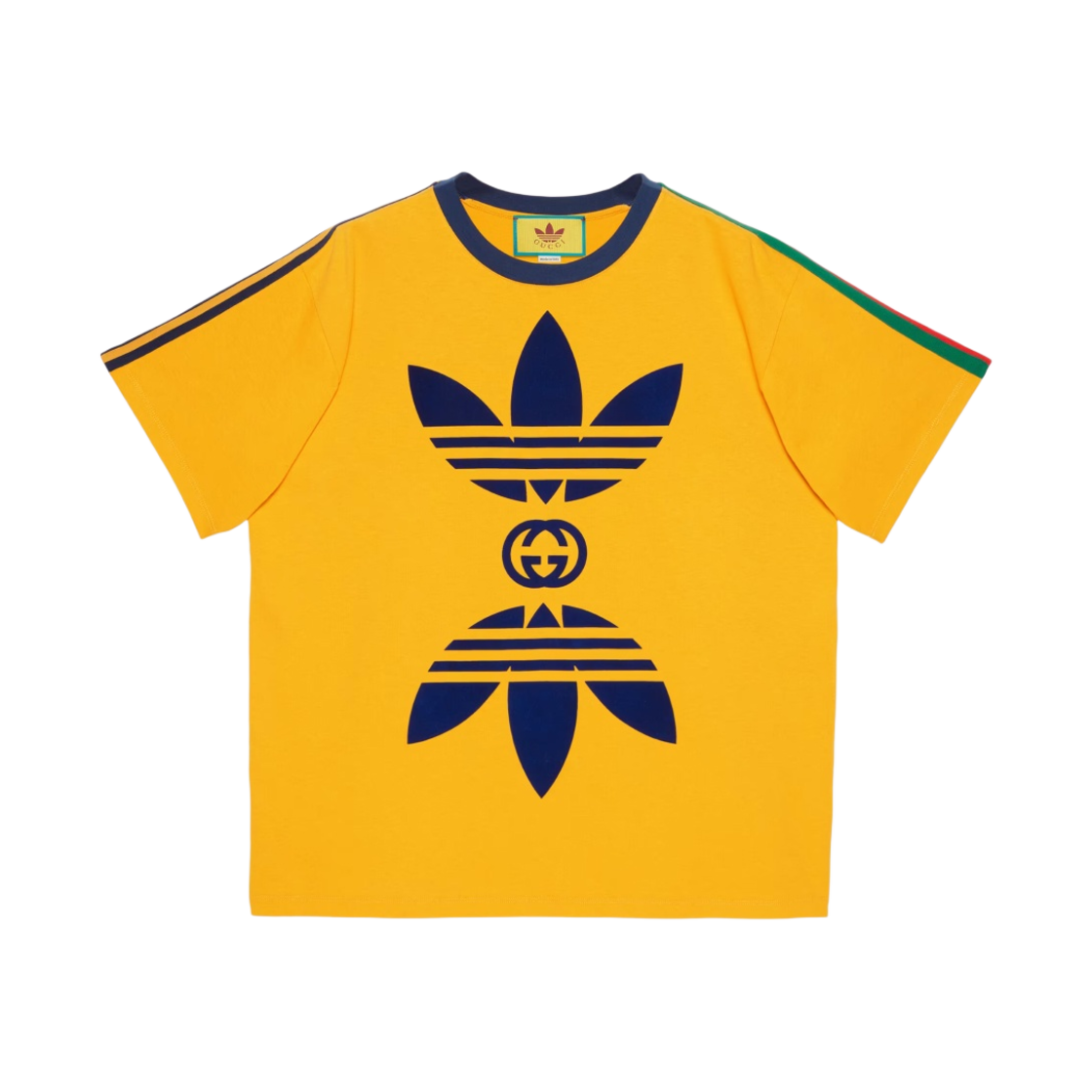 구찌 x 아디다스 코튼 저지 티셔츠 옐로우