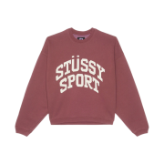 Stussy Big Crackle Sport Crew Burgundy