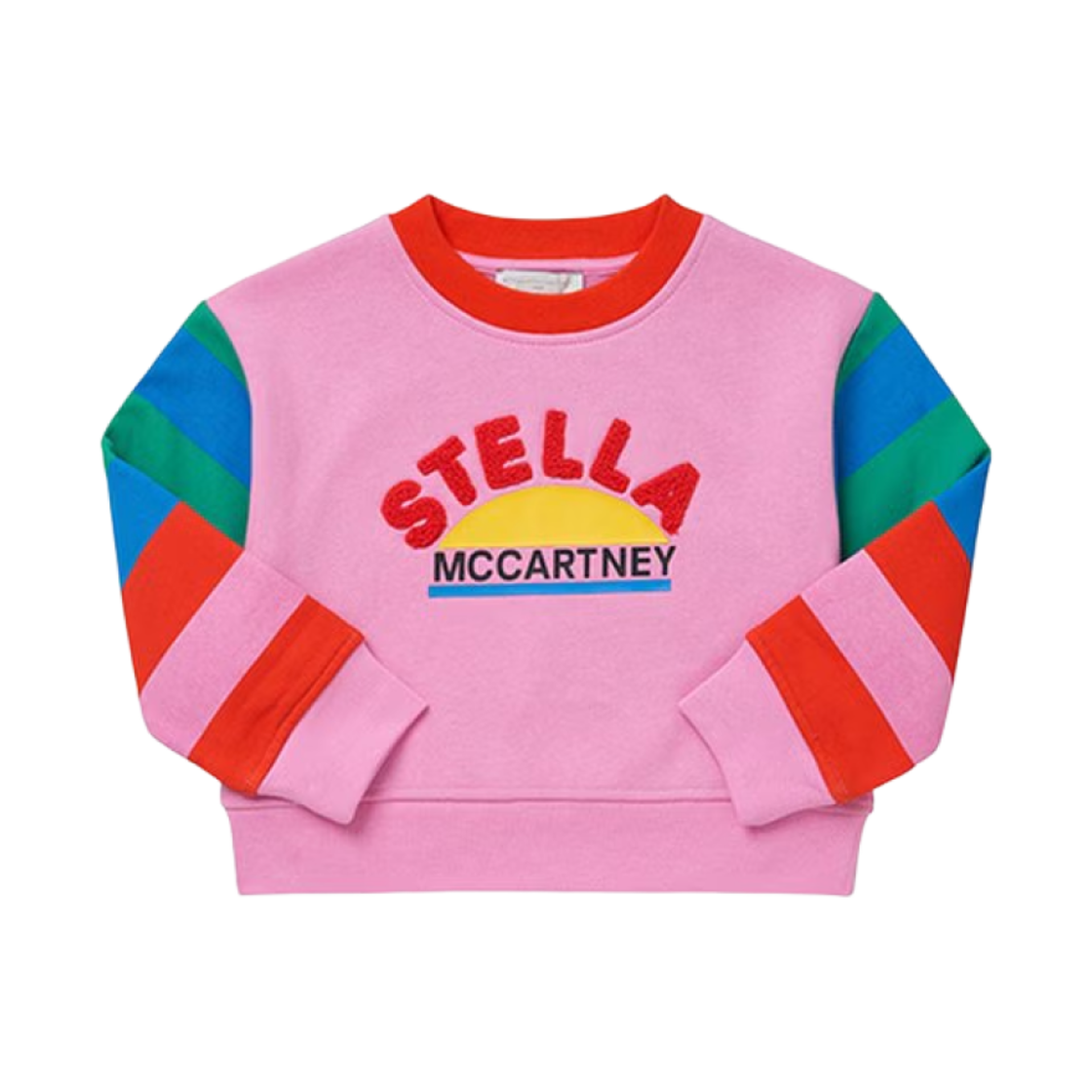 (키즈) 스텔라 맥카트니 스트라이프 코튼 스웨트셔츠 핑크((Kids) Stella McCartney Stripe Cotton Sweatshirt Pink) - 1
