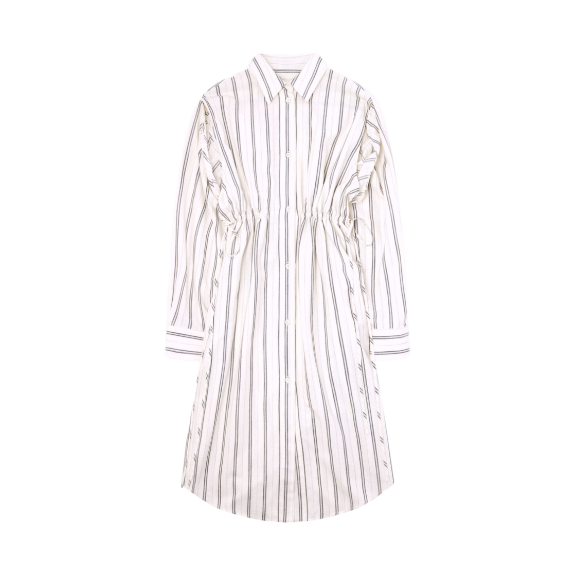 (W) MM6 메종 마르지엘라 스트라이프 셔츠 드레스 화이트((W) MM6 Maison Margiela Stripe Shirt Dress White) - 1