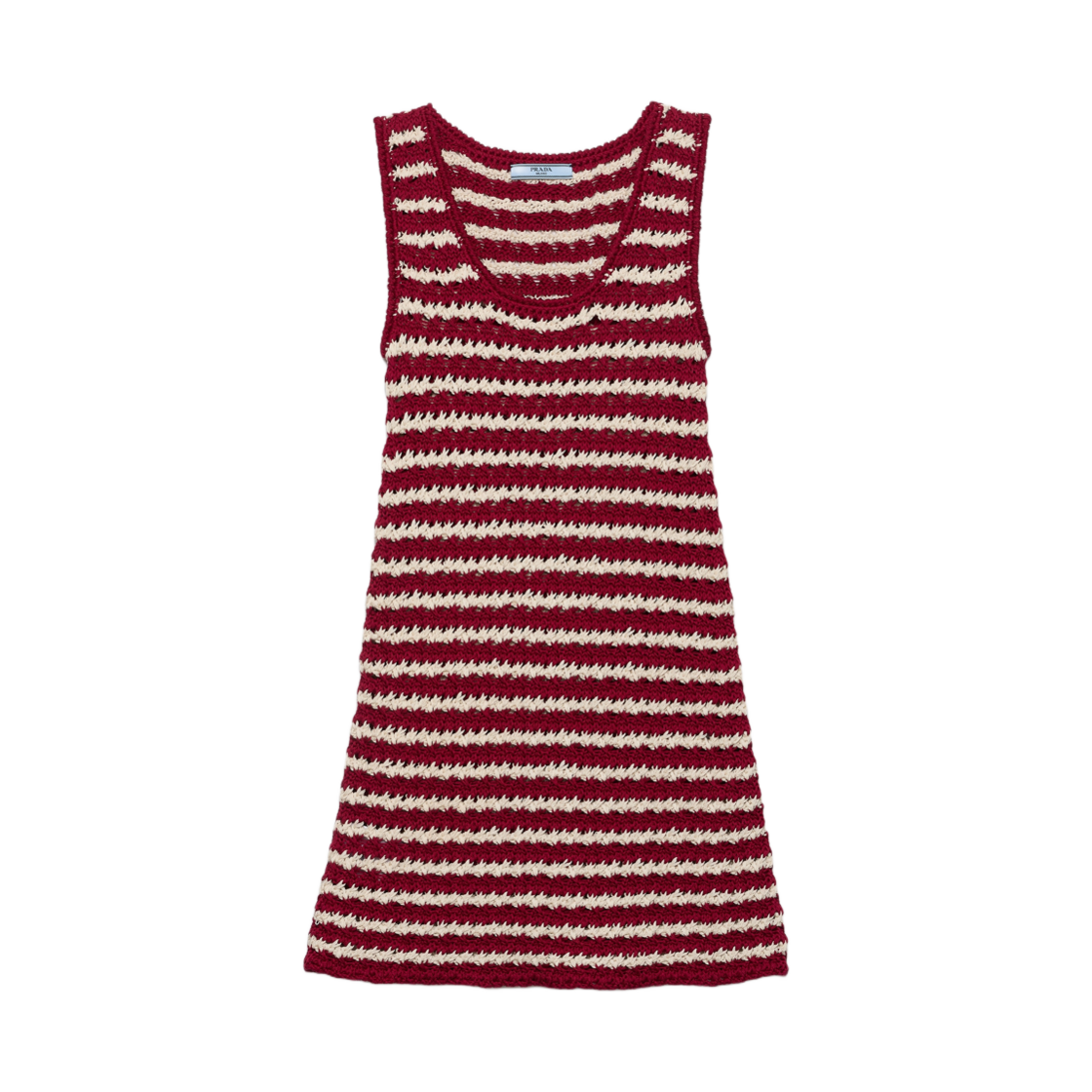 (W) 프라다 코튼 크로쉐 미니 드레스 아마란스 내츄럴((W) Prada Cotton Crochet Mini-Dress Amaranth Natural) - 1
