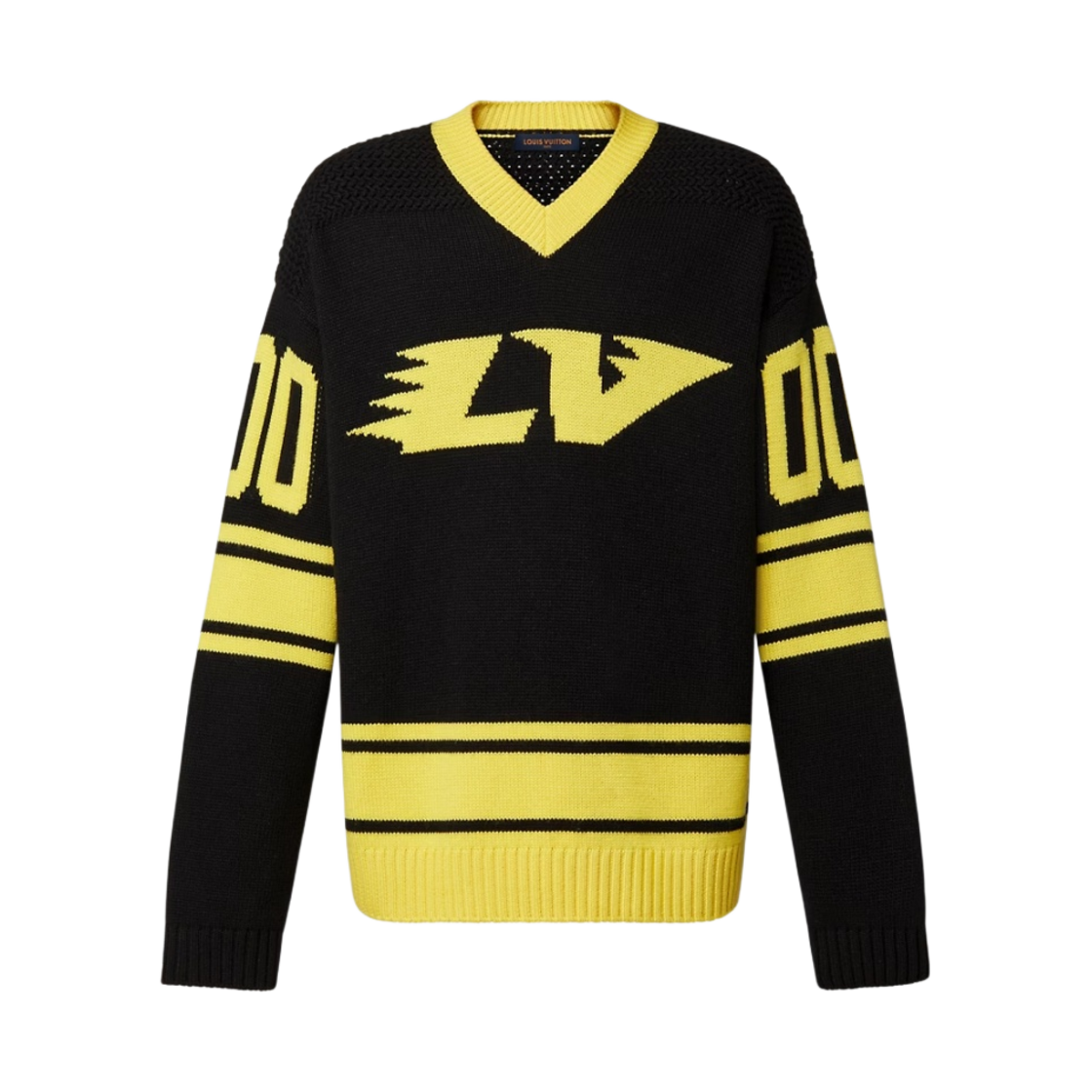 - Louis Vuitton Intarsia Football T-Shirt Black