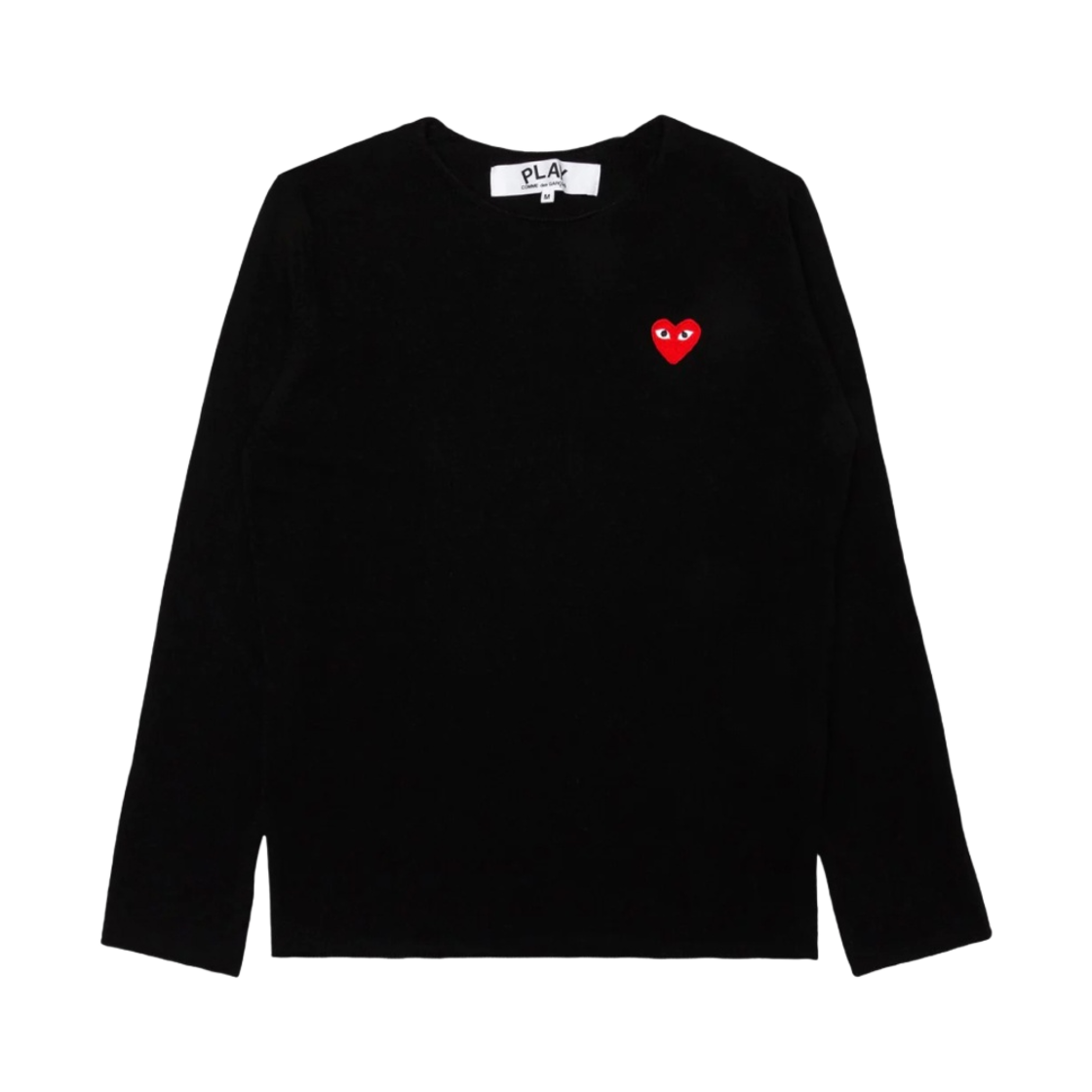 AZ-N068-051-1 Play Comme Des Garcons Red Heart Crewneck Sweater Black