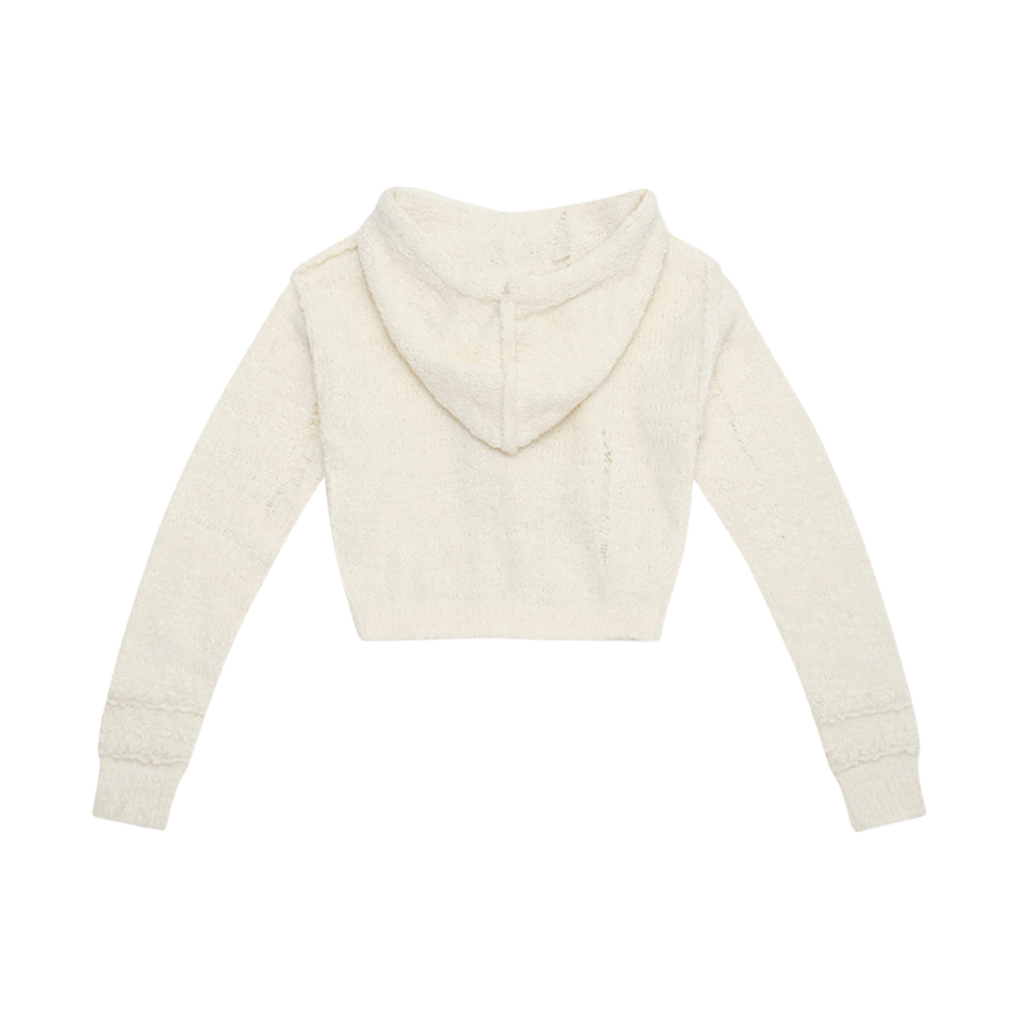 (W) 에스엠에프케이 와일드니스 크리미 화이트 니트 후드 크리미 화이트((W) SMFK Wilderness Creamy White Knitted Hoodie Creamy White) - 2