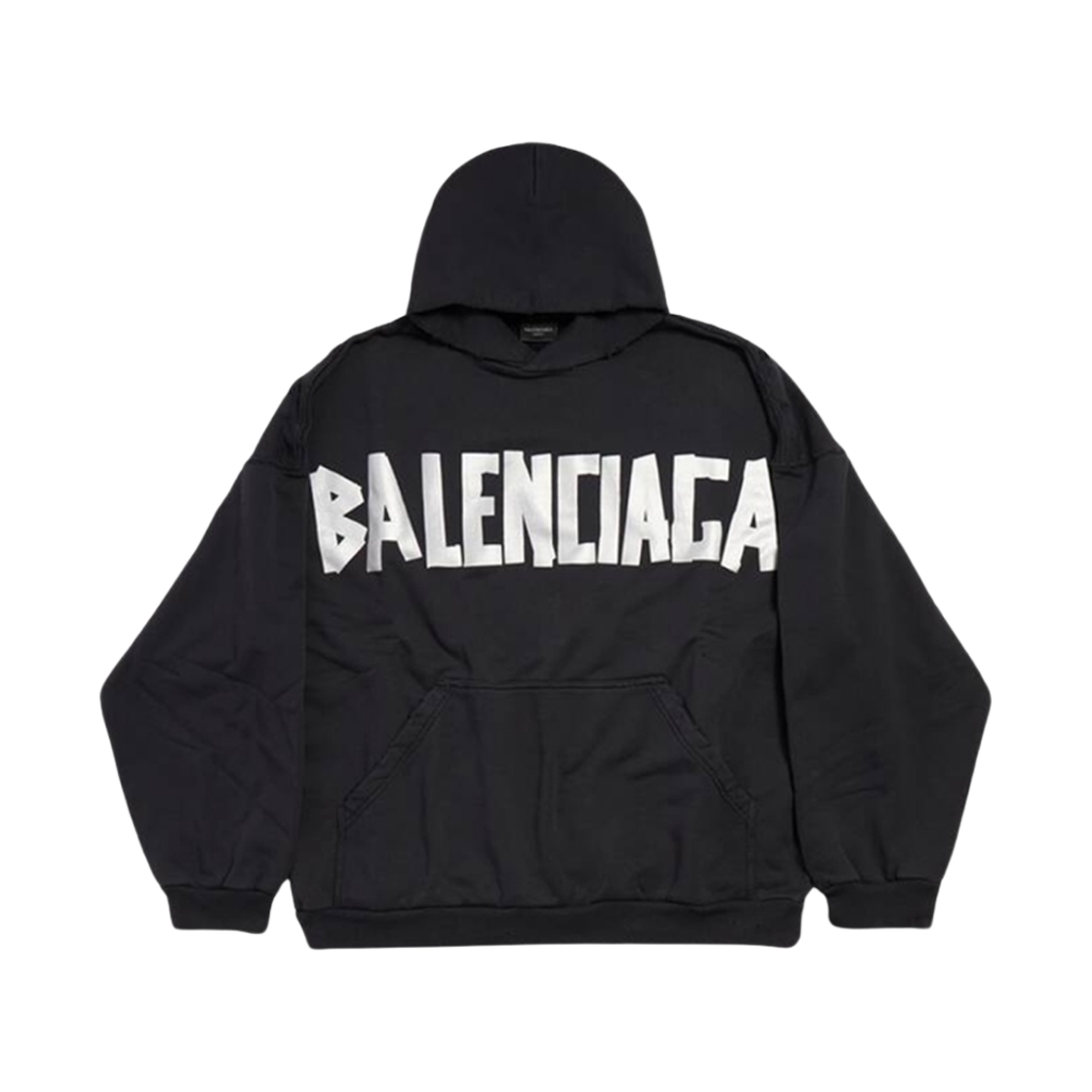 발렌시아가 뉴 테이프 타입 후드 오버사이즈 블랙
