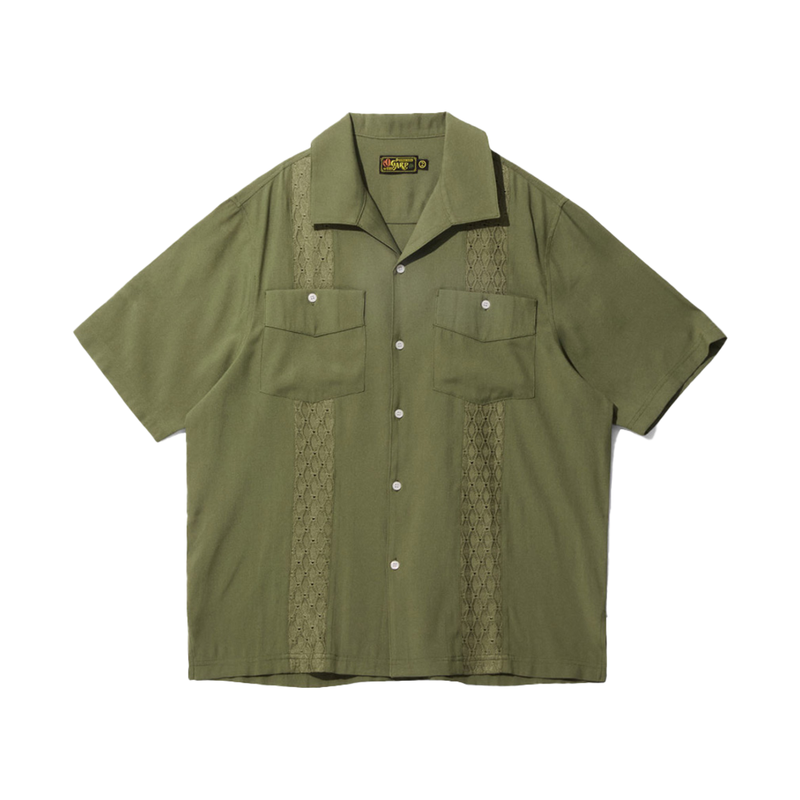 25SMSH028OL Ogarp No-Tie Collar Shirt Olive