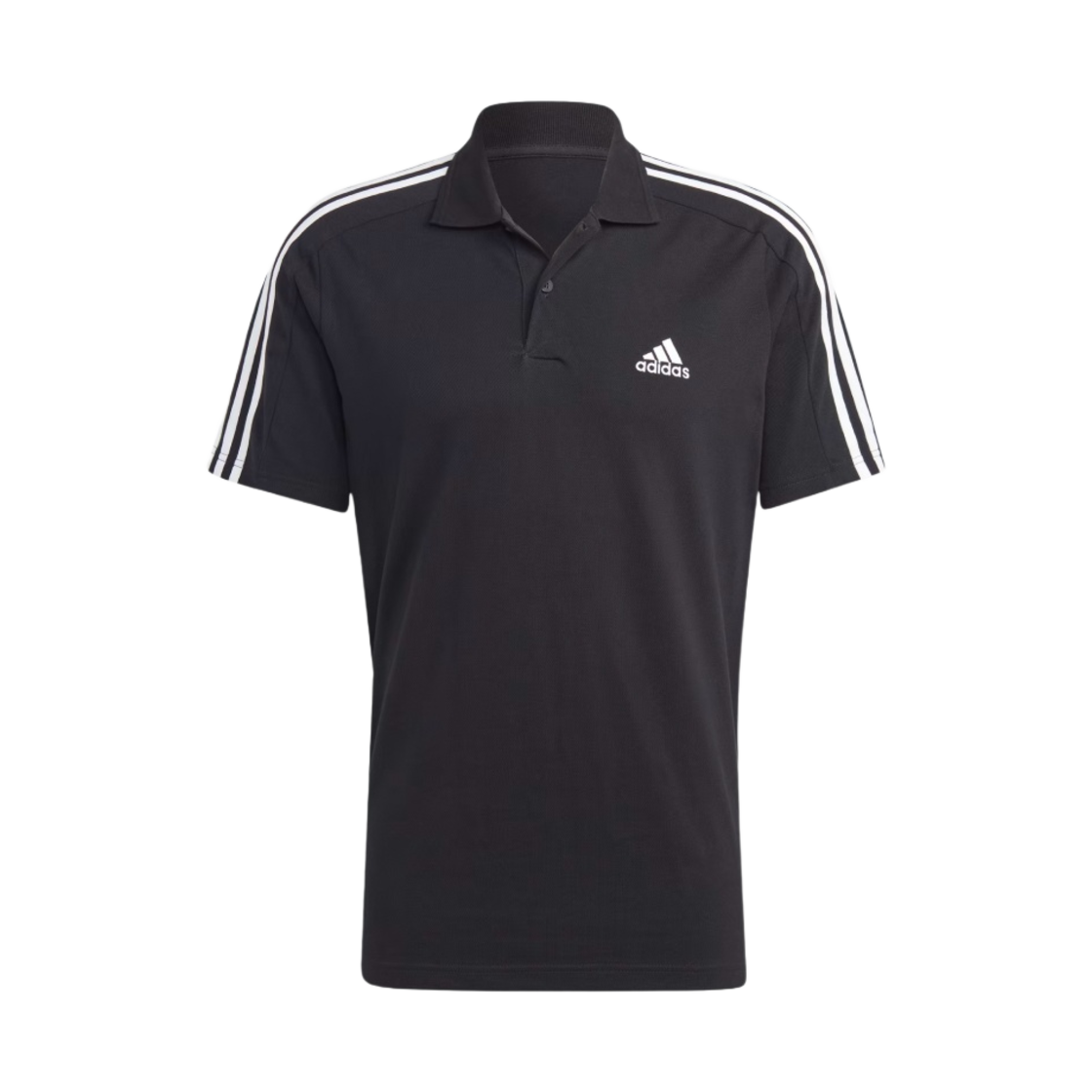IC9310 Adidas Essentials Pique Embroidered Small Logo 3-Stripes Polo Shirt Black White - KR Sizing
