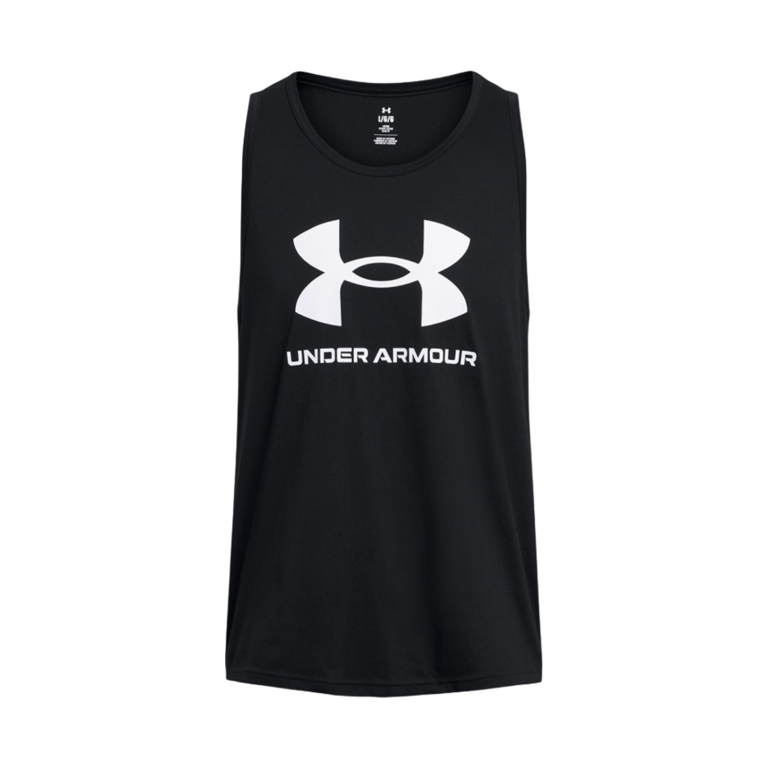 1382883-001 Under Armour Sportstyle Logo Tank Black White