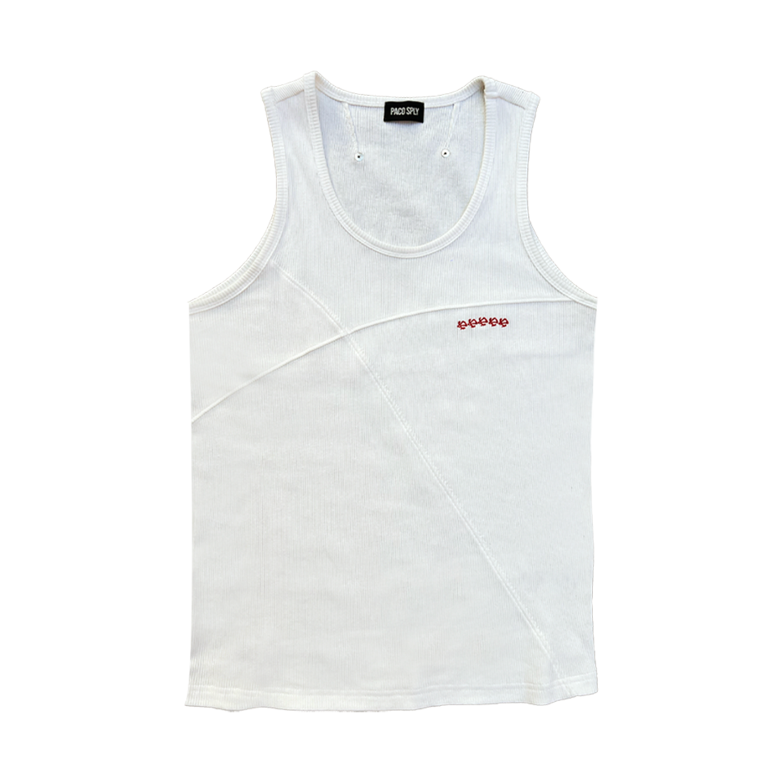 PA0321 PACOSPLY Podge Logo Tank Top White