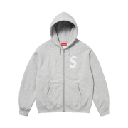 Supreme S Logo Zip Up Hooded Sweatshirt Heather Grey - 23FW