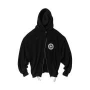 Punch Drunk Parties Hurt Logo Poncho Zip Hoodie BLACK