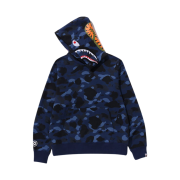 BAPE Color Camo Shark Pullover Hoodie Navy