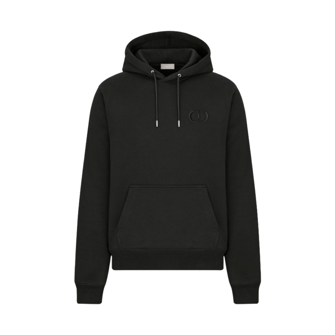 113J698A0531-989 Dior CD Icon Hooded Sweatshirt Organic Cotton Fleece Black