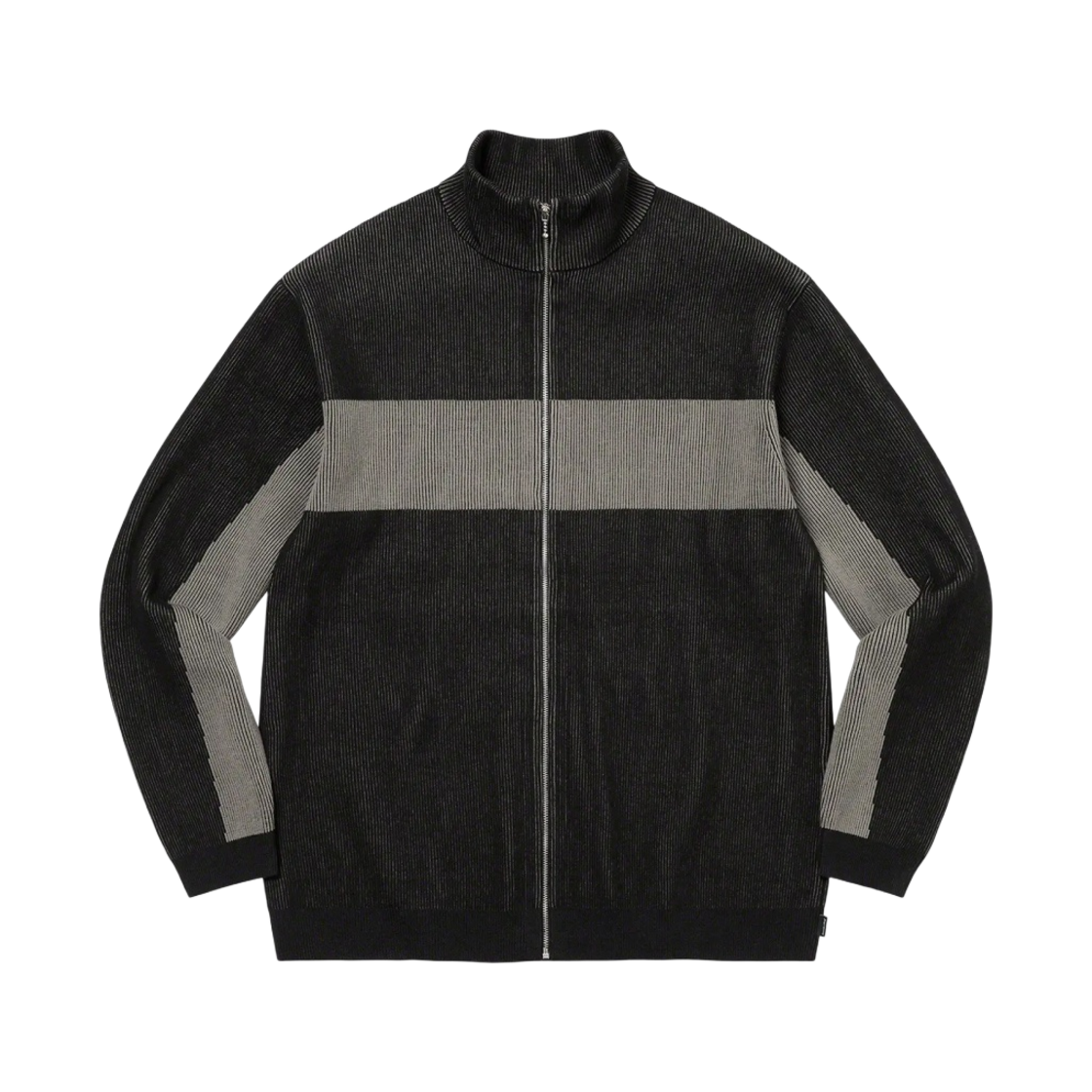 슈프림 투톤 립드 집업 스웨터 블랙 - 22FW(Supreme 2-Tone Ribbed Zip Up Sweater Black - 22FW) - 2