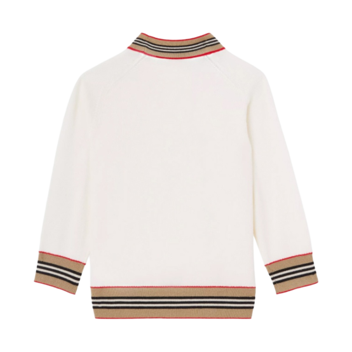 (키즈) 버버리 아이콘 스트라이프 트림 울 가디건 아이보리((Kids) Burberry Icon Stripe Trim Wool Cardigan Ivory) - 2