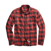 Double RL Plaid Twill Work Shirt Red Black