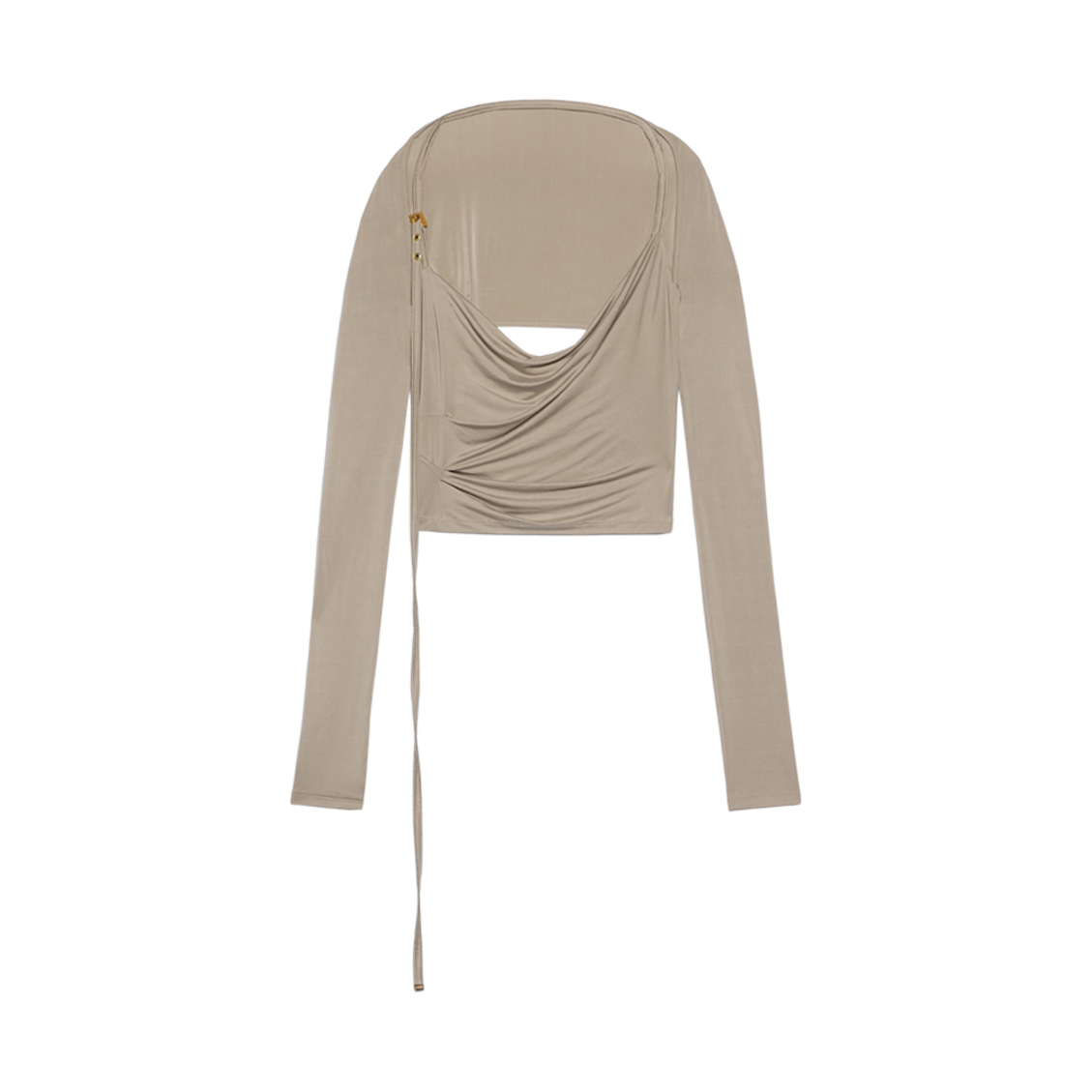 (W) 자크뮈스 르 오 페플로 드레이프 컷아웃 탑 라이트 카키((W) Jacquemus Le Haut Peplo Draped Cut-Out Top Light Khaki) - 1