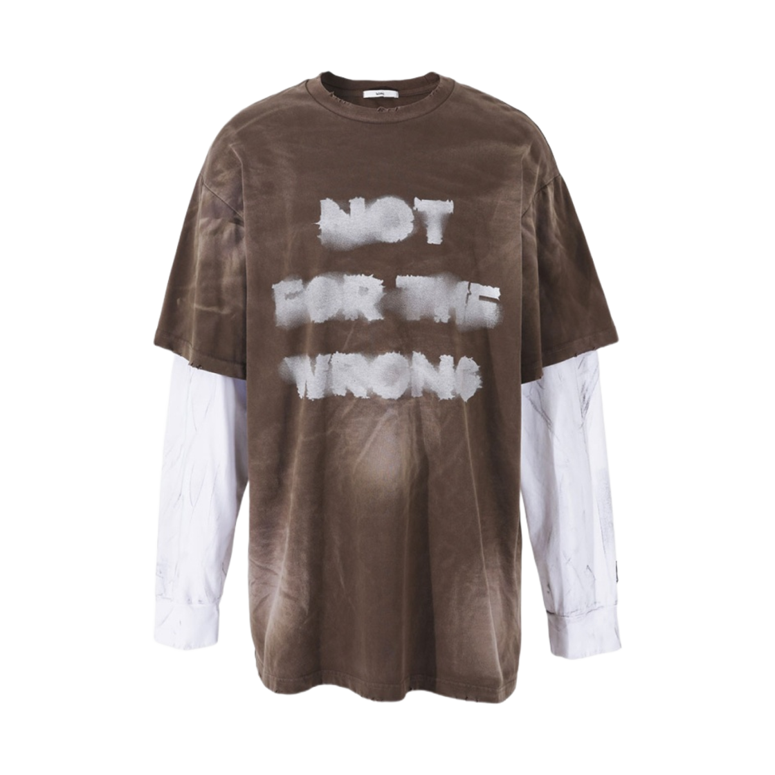 - Nos Couleurs Smudge Layered T-Shirt Brown
