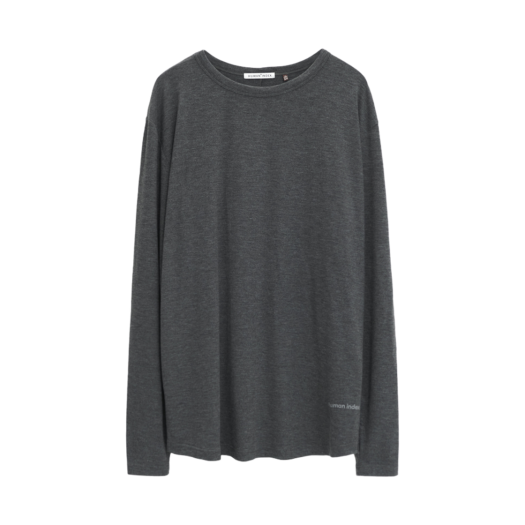 HM4ETL1601A1 Polyteru Human Index Human Inner Layer Boat Neck Charcoal
