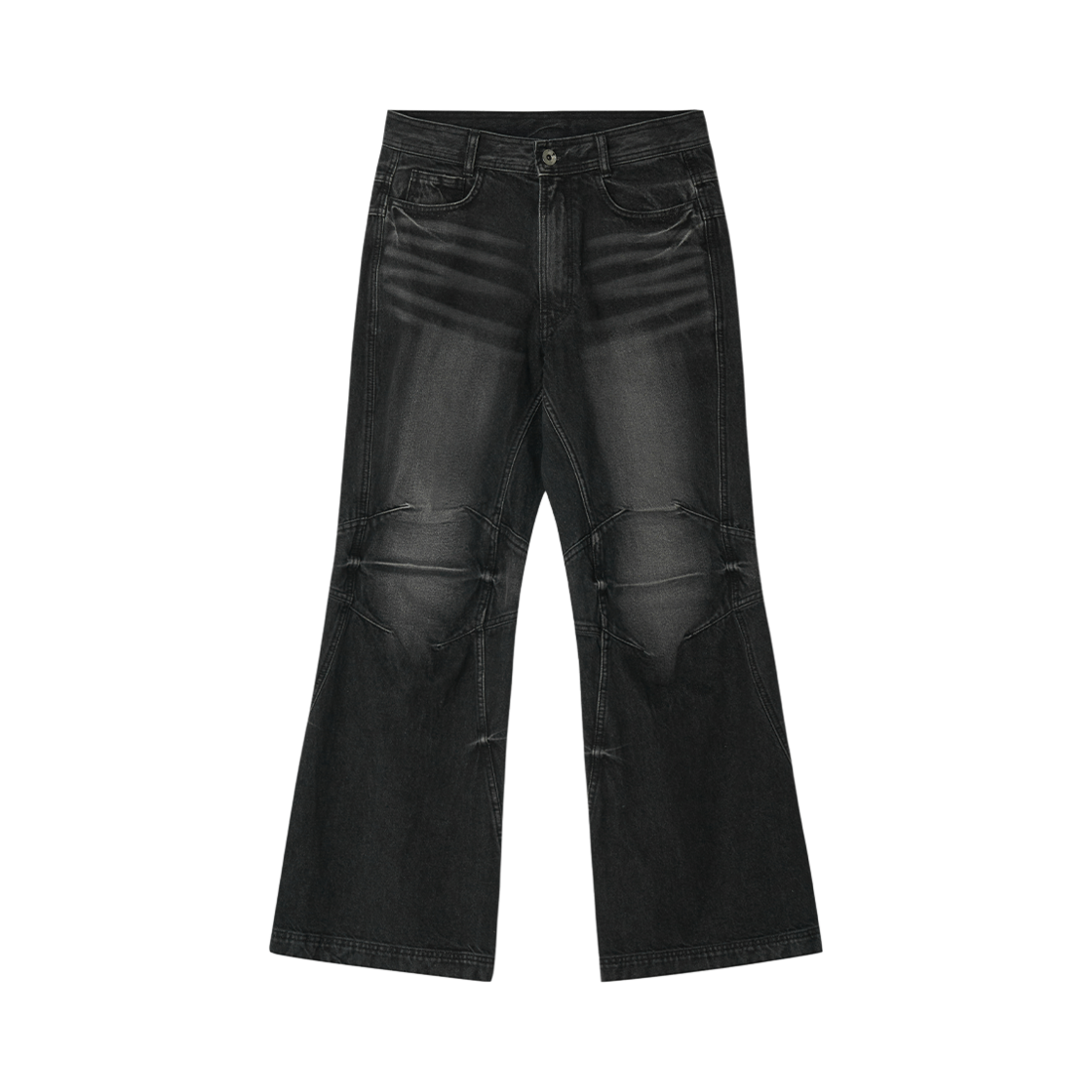 BLR2D12PT02 BLR Double Yoke Biker Washing Denim Pants Black (RENEW.)