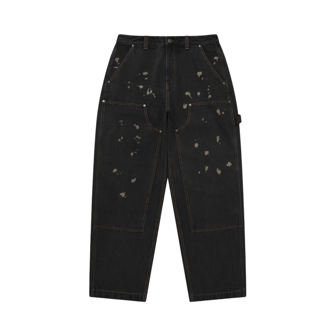 커버낫 데님 와이드 더블니 팬츠 블랙(Covernat Denim Wide Double Knee Pants Black) - 1