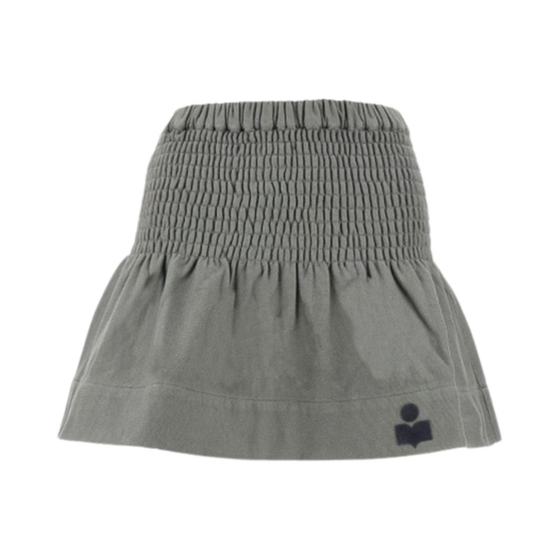 JU0146FC-A1M07E-02SE (W) Isabel Marant Pacifica Short Smocked Jersey Skirt Grey - 25SS