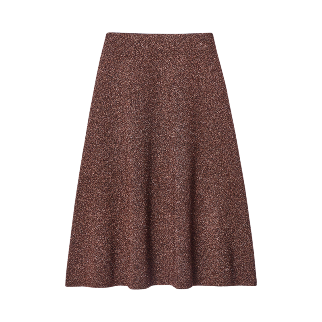 1250707001 (W) COS Sparkly Merino Wool Midi Skirt Mahogany