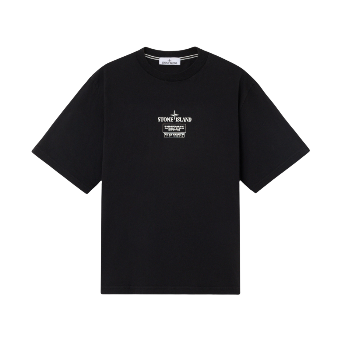 K2S1521000-37S0193-V0029 Stone Island 2100037 Combed Organic Cotton Jersey Regular Fit Short-Sleeve T-Shirt with 02 Industrial Logos Print Black - 25FW