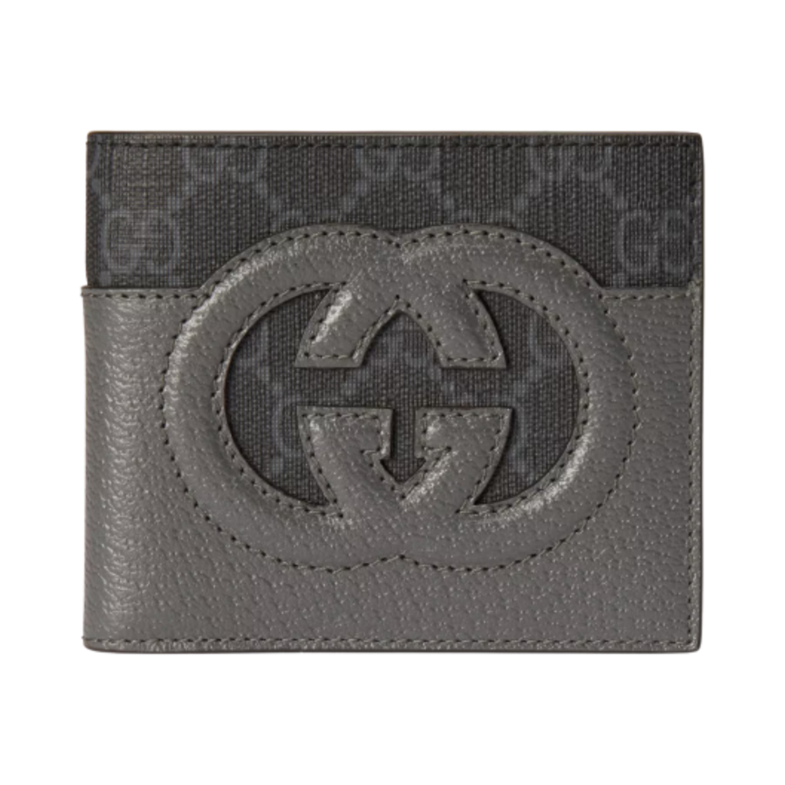 구찌 인터로킹 G 슈프림 컷아웃 지갑 블랙 그레이(Gucci Interlocking G Supreme Cut-Out Wallet Black Grey) - 1