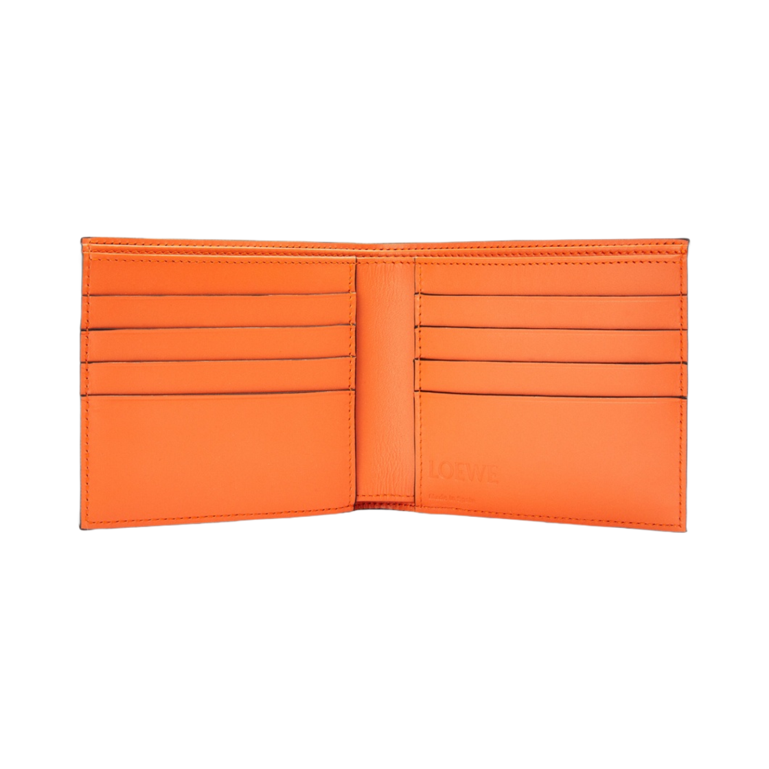 로에베 시그니쳐 반지갑 카프스킨 카키 그린 오렌지(Loewe Signature Bi-Fold Wallet in Calfskin Khaki Green Orange) - 2