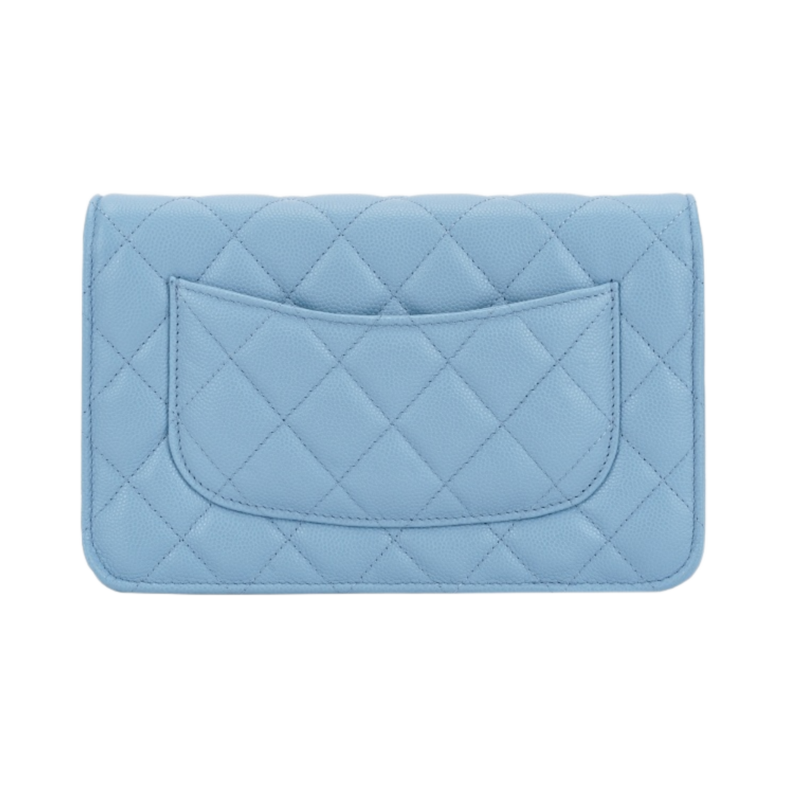 AP0250-Y33352-NH626 Chanel Classic Wallet On Chain Grained Calfskin & Gold Light Blue - #3