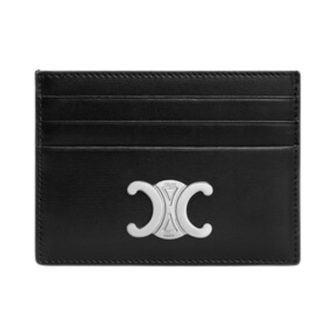 셀린느 트리옹프 카드 홀더 샤이니 카프스킨 블랙(Celine Triomphe Card Holder in Shiny Calfskin Black)